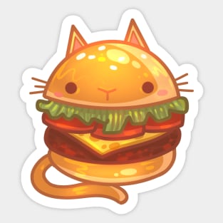 Cute Cat Burger Sticker